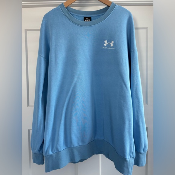 Women’s Under Armour Medium Blue Icon Fleece Oversized Crewneck Sweatshirt 2025 - Picture 2 of 6